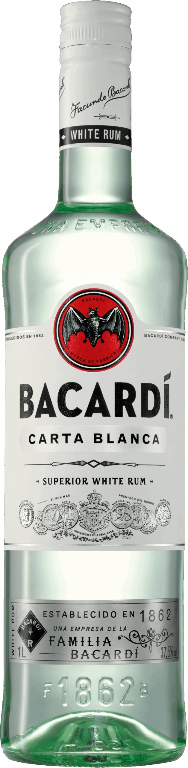 Bacardi Carta Blanca Superior 37,5% 1,0l 1 Bacardi Carta Blanca Superior 37,5% 1,0l