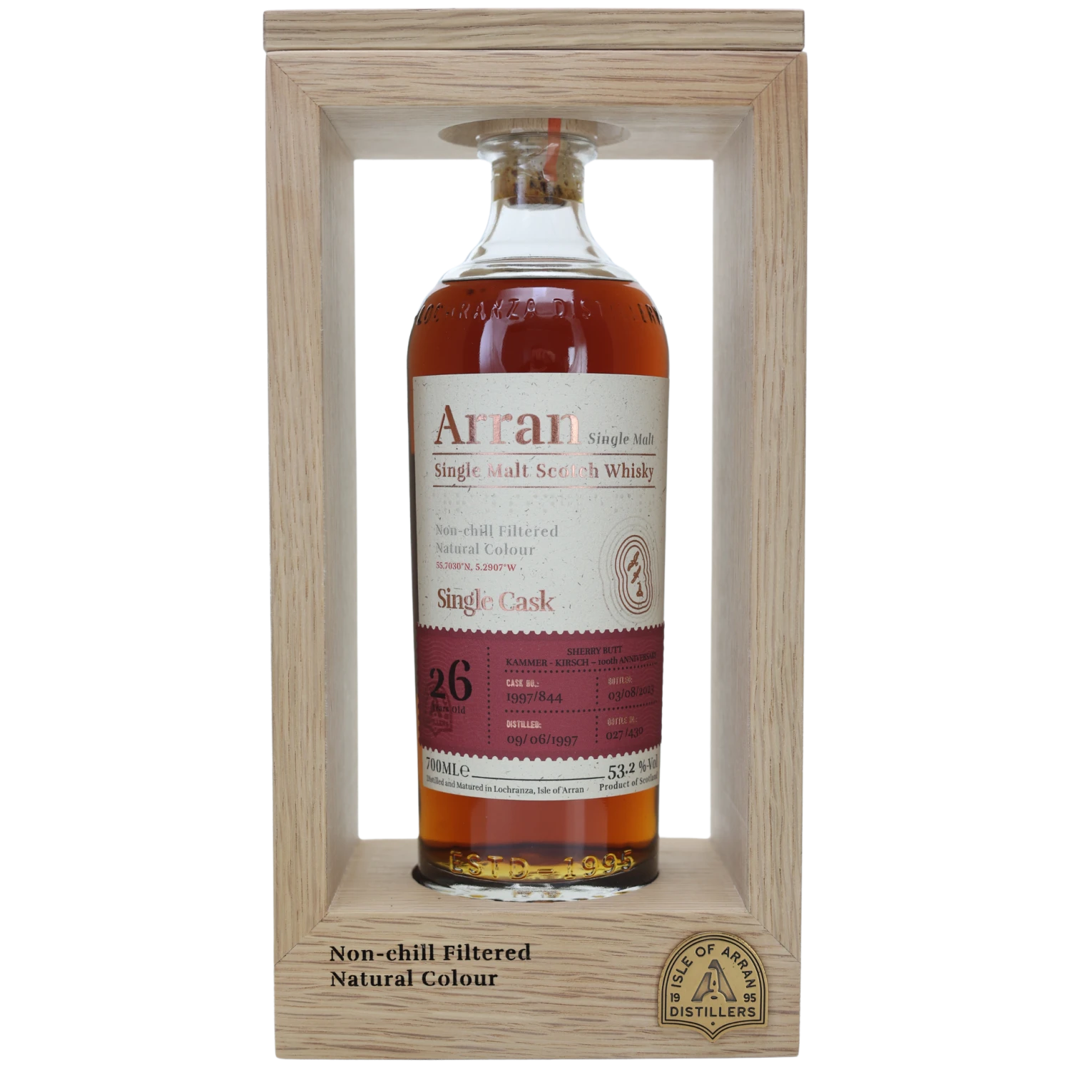Arran Malt 26 Jahre 100th Anniversary Oloroso Single Cask Island Whisky 53,2% 0,7l 1 Arran Malt 26 Jahre 100th Anniversary Oloroso Single Cask Island Whisky 53,2% 0,7l