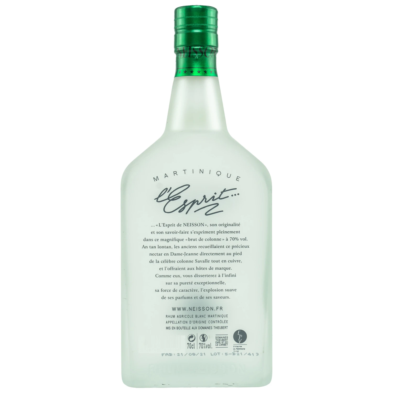 Neisson L'Esprit Rhum Agricole Blanc 70,0% 0,7l 2 Neisson L'Esprit Rhum Agricole Blanc 70,0% 0,7l – Bild 2