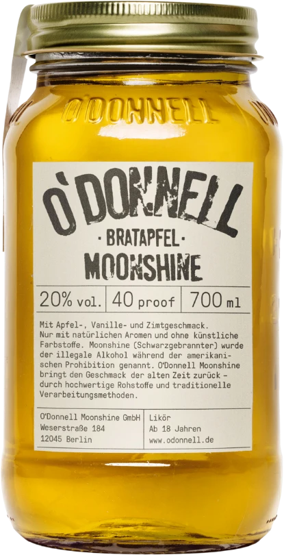 O'Donnell Original Moonshine Bratapfel 20% 0,7l 1 O'Donnell Original Moonshine Bratapfel 20% 0,7l