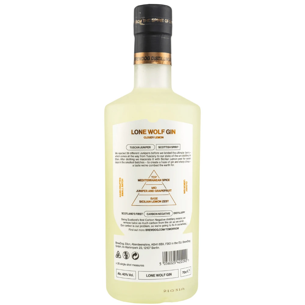 LoneWolf Cloudy Lemon Gin 40% 0,7l 2 LoneWolf Cloudy Lemon Gin 40% 0,7l – Bild 2