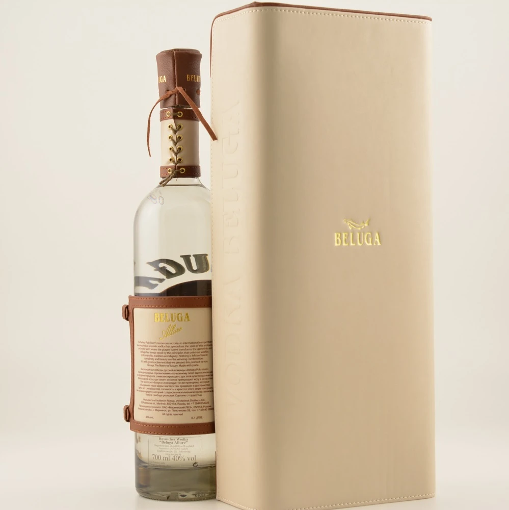 Beluga Vodka Allure 40% 0,7l Lederbox 2 Beluga Vodka Allure 40% 0,7l Lederbox – Bild 2